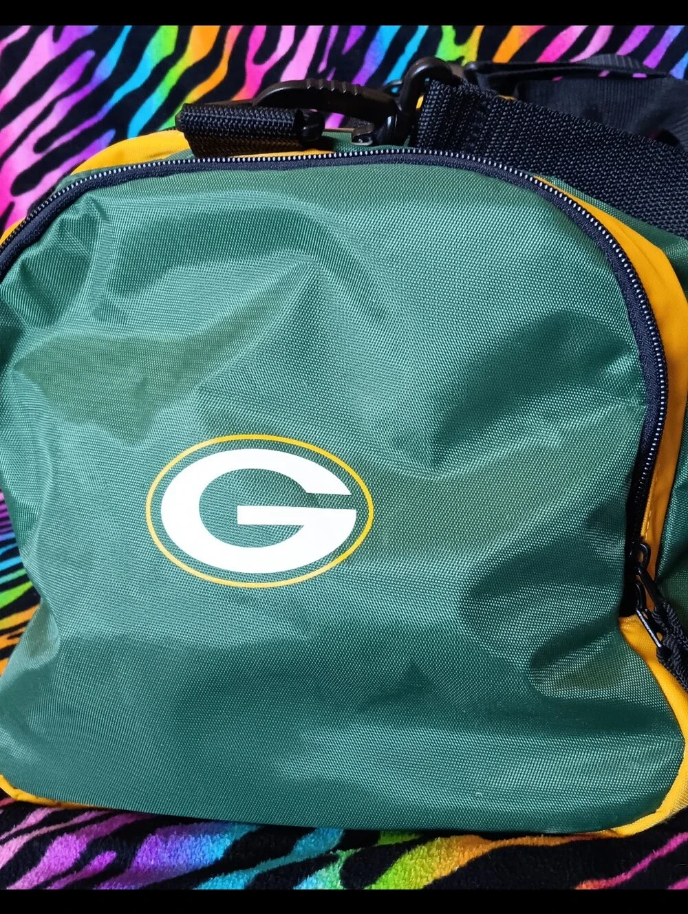 💚💛 Y2K Vintage Reebok Green Bay Packers Duffel Bag NFL Gym Travel 2000s